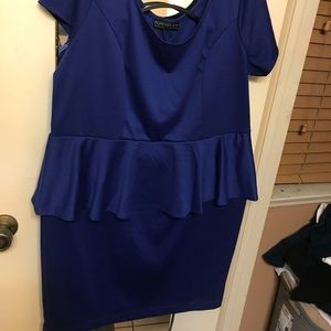 Blue peplum dress